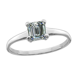Lady's Emerald Aus der Erde Abgebauter Natürlicher Diamant Solitaire Verlobungsring 14K Gold 2 Karat