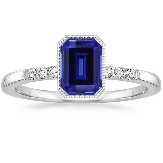 Lünette Set Blauer Saphir Diamantring 2,50 Karat Vintage Style - harrychadent.de