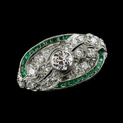 Lünetten-Set runder alter Bergmann Aus der Erde Abgebauter Natürlicher Diamant grüner Saphirring 3 Karat
