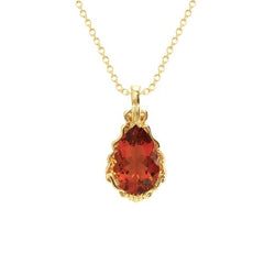 Madeira Natur Citrin Damen Halskette Anhänger Gelbgold 34 Ct