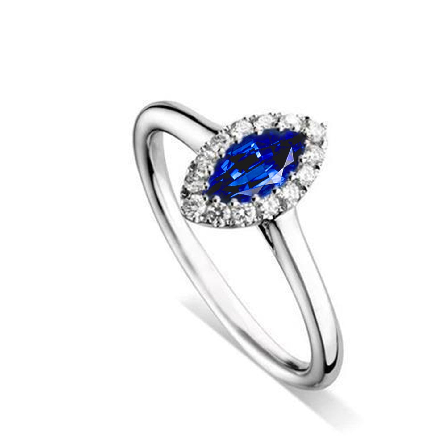 Marquise Ceylon Blue Sapphire Runden Diamants 2 Kt Ehering Gold - harrychadent.de