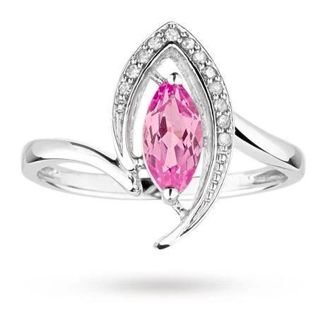 Marquise Cut Pink Saphir Aus der Erde Abgebauter Natürlicher Diamant Ring 1,75 Karat Edelsteinschmuck
