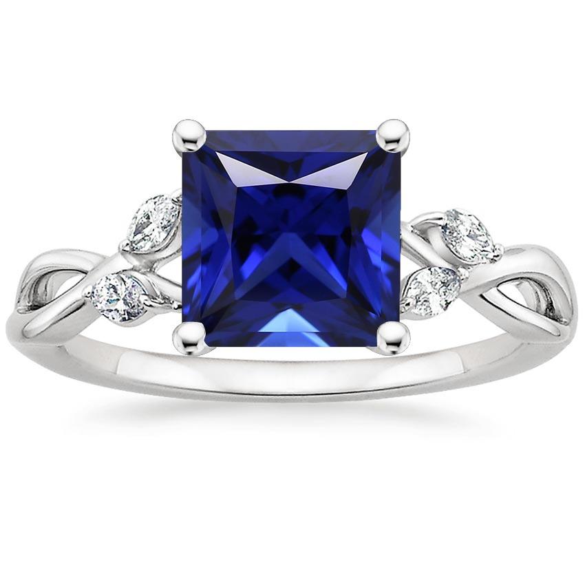 Marquise-Diamant-Jubiläumsring & Princess Blue Saphir 5,25 Karat - harrychadent.de