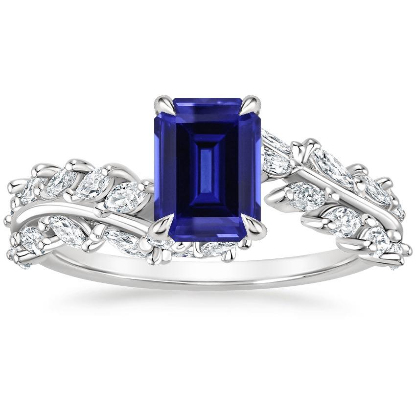 Marquise Diamant und Smaragdblauer Saphir Ring 3 Karat Schmuck - harrychadent.de