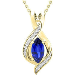 Marquise-Edelstein und runder Aus der Erde Abgebauter Natürlicher Diamant-Anhänger mit verdrehtem Schaft, 3 Karat