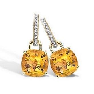 Ohrringe mit Citrin und Diamanten aus Gelbgold 40,70 ct - harrychadent.de