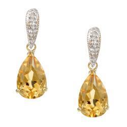 Ohrringe mit Citrin und Diamanten aus Gelbgold 42,50 ct