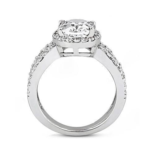 Oval Cut Diamant Verlobungsring Damen Halo Ring 1,66 Karat Weißgold