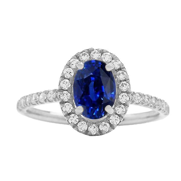 Oval Halo Jubiläumsring Srilanka Saphir & Diamanten 4 Karat - harrychadent.de