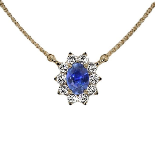 echter oval diamant 2.50Karat anhänger Vorderansicht
