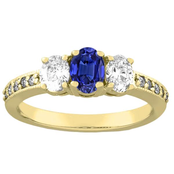 Ovaler Saphir Edelstein Ring 3 Karat Damen Funkelnder Diamantschmuck - harrychadent.de