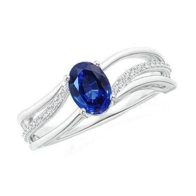 Ovaler Sri Lanka Blauer Saphir Diamant 3 Karat Ehering - harrychadent.de