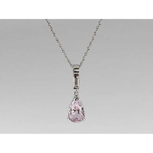 Pink Pear Cut Kunzit Edelstein Anhänger Weißgold 11 Karat Schmuck - harrychadent.de