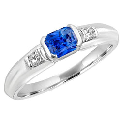 Princess Aus der Erde Abgebauter Natürlicher Diamant Edelstein Ring Goldbarren Set Blauer Saphir 1,75 Karat