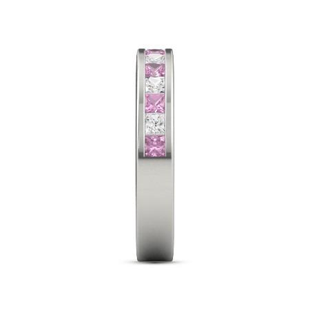 Princess Diamant Pink Saphirband 2,40 Karat Weißgold 14K - harrychadent.de