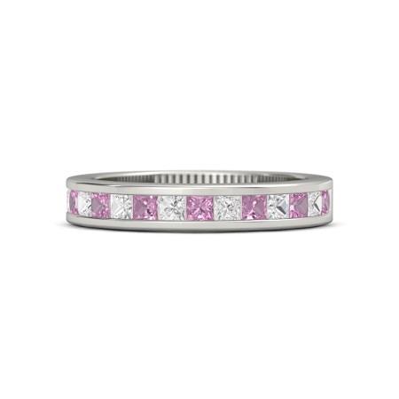 Princess Diamant Pink Saphirband 2,40 Karat Weißgold 14K - harrychadent.de