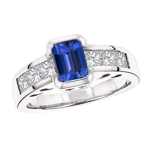 Bague Diamant & Saphir Ceylon 1,80 Ct, Or Jaune 18K – Taille 52, Neuf Avec étiquettes, Style Marguerite