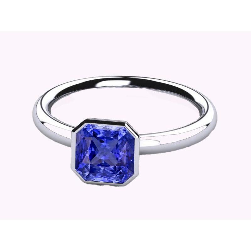 Radiant Solitaire Damen Ring Lünette Set Ceylon Saphir 2 Karat - harrychadent.de