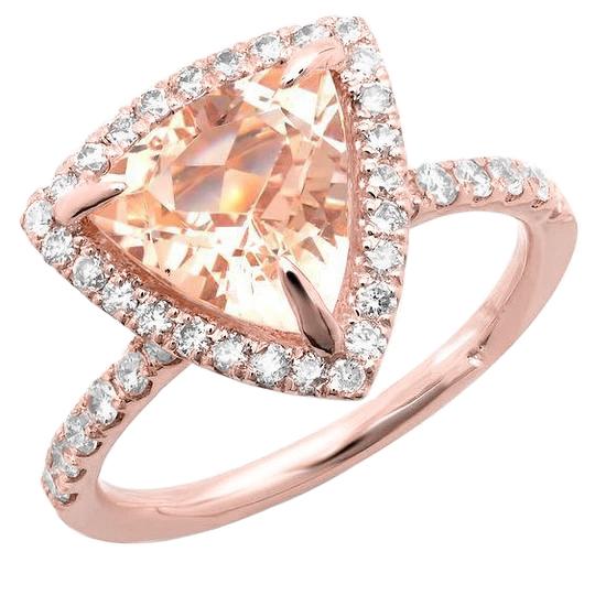 Ring aus 14 Karat 16,75 Billionen Morganit und runden Diamanten aus Roségold - harrychadent.de