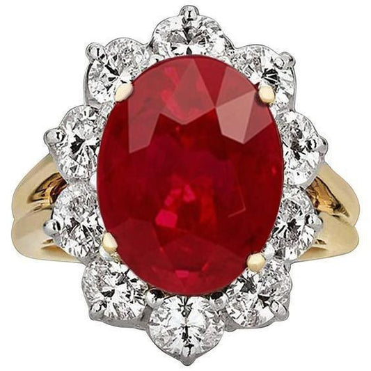 Ring aus zweifarbigem Gold mit Diamanten im Brillantschliff von 3,50 ct Neu - harrychadent.de