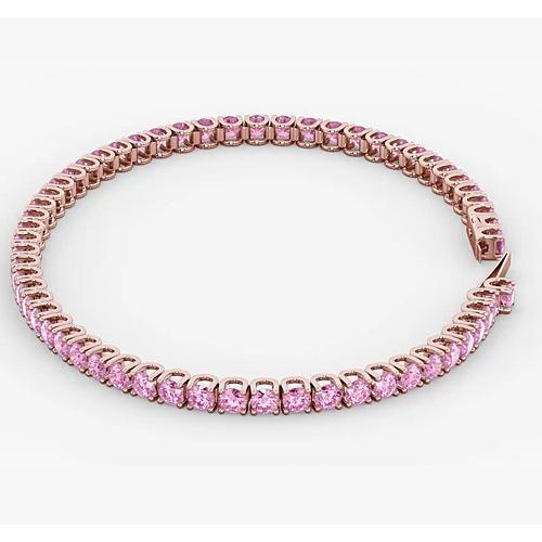 Rosa Saphir Tennisarmband Roségold 14K 5,90 Karat Schmuck - harrychadent.de