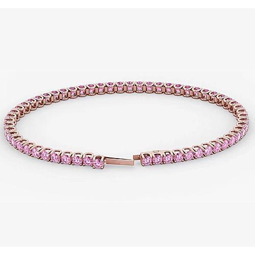 Rosa Saphir Tennisarmband Roségold 14K 5,90 Karat Schmuck - harrychadent.de