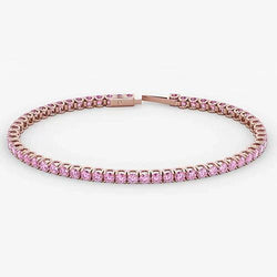Rosa Saphir Tennisarmband Roségold 14K 5,90 Karat Schmuck