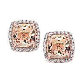 Rose Gold 14K 11,52 Karat Morganit & Diamanten Lady Ohrstecker - harrychadent.de