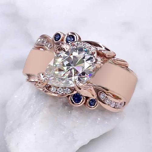 Roségold Diamantring 2,25 Karat Ceylon Saphir Akzente Schmuck - harrychadent.de