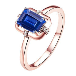 Roségold Edelstein Ring Ceylon Saphir & Runde Aus der Erde Abgebauter Natürlicher Diamanten 2,50 Karat
