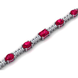 Roter Rubin-Aus der Erde Abgebauter Natürlicher Diamant-Halskette 46,50 Karat Edelsteinschmuck