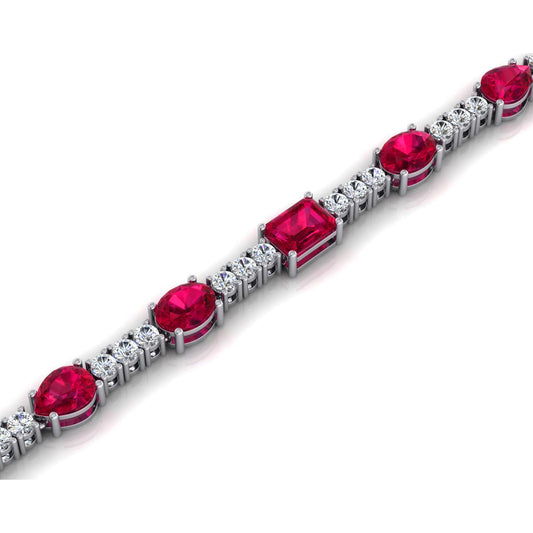 Roter Rubin-Diamant-Halskette 46,50 Karat Edelsteinschmuck