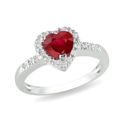 Roter Rubin Edelstein mit Aus der Erde Abgebauter Natürlicher Diamantring Weißgold Schmuck 3,20 Karat
