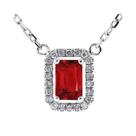Roter Rubin mit Aus der Erde Abgebauter Natürlicher Diamantanhänger Halskette 5.50 Karat WG 14K
