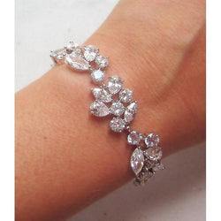 Rund, Birne & Marquise Aus der Erde Abgebauter Natürlicher Diamant 12 Karat Damenarmband