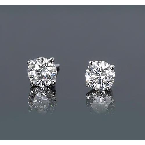 Runde Diamant Ohrstecker 1,50 Karat Prong Style Weißgold 14K - harrychadent.de