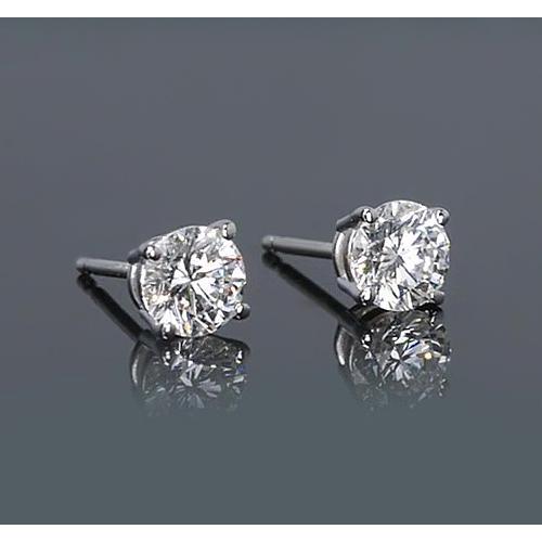 Runde Diamant Ohrstecker 1,50 Karat Prong Style Weißgold 14K - harrychadent.de