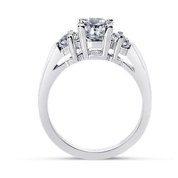 Runde Aus der Erde Abgebauter Natürlicher Diamanten 1,25 Karat Verlobungsring Drei Steine