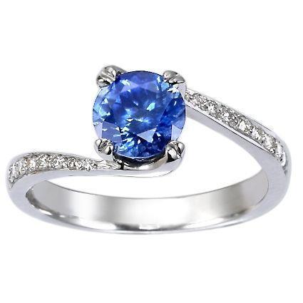 Runder Brillantschliff 2,50 ct Sri Lanka Saphir Diamantring Weißgold - harrychadent.de