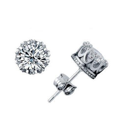 Runder Brillantschliff 2.50 ct Aus der Erde Abgebauter Natürlicher Diamanten Damen Ohrstecker Weißgold