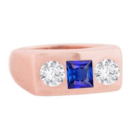 Runder Diamant 3 Steine Saphir Ring Princess Cut Flush Set 1,50 Karat - harrychadent.de