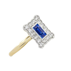 Runder Aus der Erde Abgebauter Natürlicher Diamant-Blumen-Stil Halo natürlicher blauer Saphirring 3 Karat
