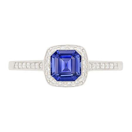 Runder Diamant Halo Asscher Blauer Saphir-Verlobungsring 1,75 Karat - harrychadent.de