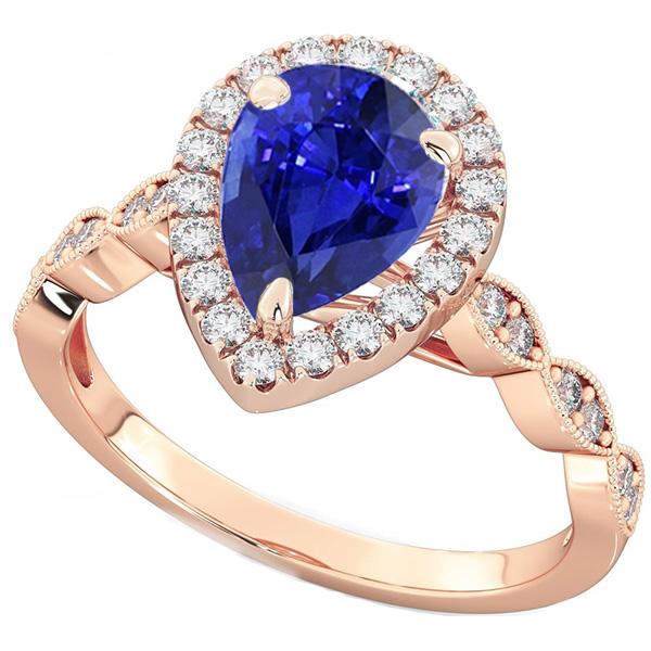Runder Diamant Halo Ring Birne Sri Lanka Saphir 5 Karat - harrychadent.de