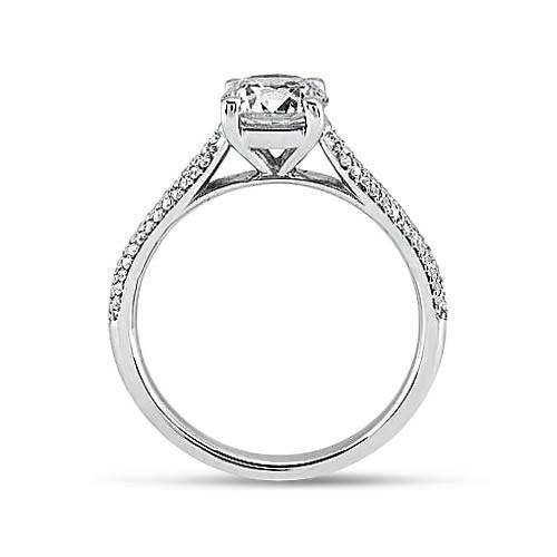 Runder Aus der Erde Abgebauter Natürlicher Diamant-Solitär mit Akzenten Fancy Ring 2.58 Karat Weißgold