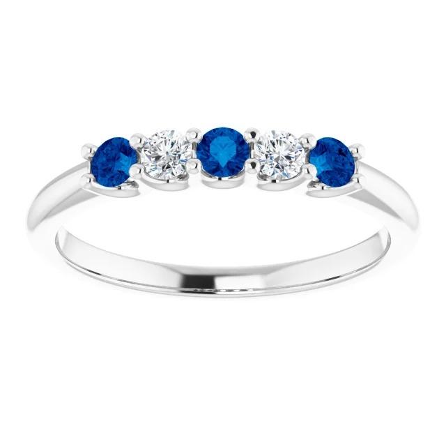 Runder Diamant-blauer Saphir-Stein-Ring 2 Karat Weißgold 14K - harrychadent.de