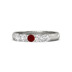 Runder Rubin-Aus der Erde Abgebauter Natürlicher Diamant-Ring 1,50 Karat Weißgold 14K Schmuck