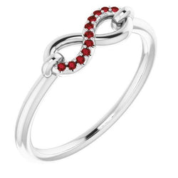 Runder Rubinring Infinity 1 Karat Weißgold 14K