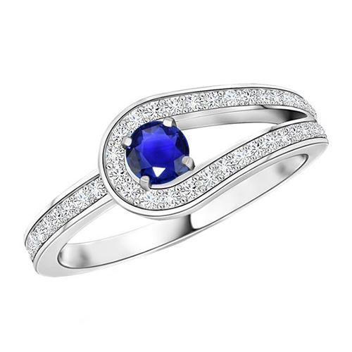 Runder blauer Saphir mit Akzenten Ring Split Shank Style 1,50 Karat - harrychadent.de