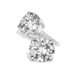 Rundschliff Aus der Erde Abgebauter Natürlicher Diamant 2,80 ct Ohrstecker 14K Weißgold